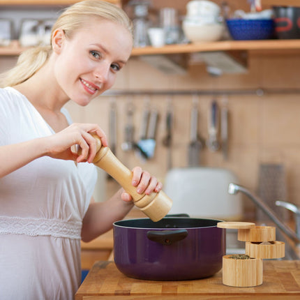 Rotatable salt container with 3 compartments