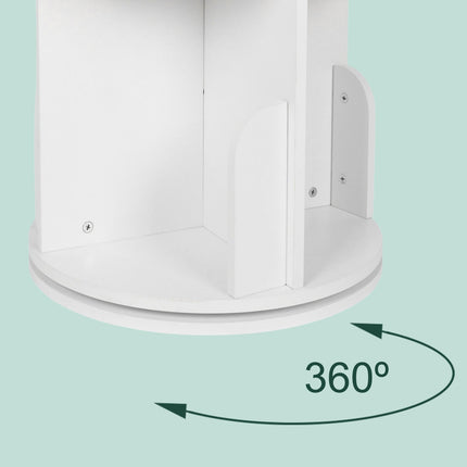 Rotating Bookcase, 4 Tiers, 360-Degree Access