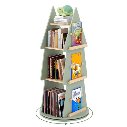 Drehbares Kinderbücherregal – Baum-Design, 4-lagig, 360° zugänglich