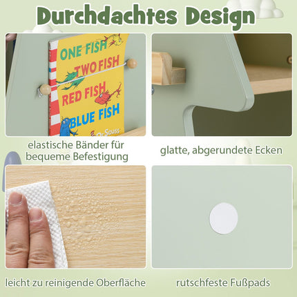 Drehbares Kinderbücherregal – Baum-Design, 4-lagig, 360° zugänglich