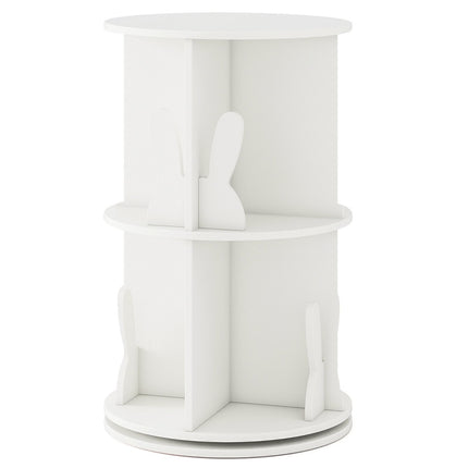 Drehbares Kinderbücherregal mit 2-stöckigen Hasen-Teilern, 360°, 40x40x65cm