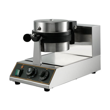 Rotating Round Waffle Maker, Nonstick, Time Temp Control