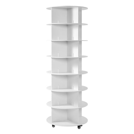Rotating Shoe Rack, 7-Tier 360 Carousel With Wheels