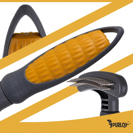 Rotating Tooth Pet Comb for Dogs & Cats – Double Row, Ergonomic