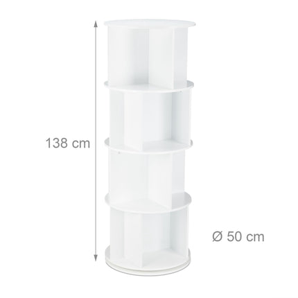 Rotating bookcase with 12 compartments
