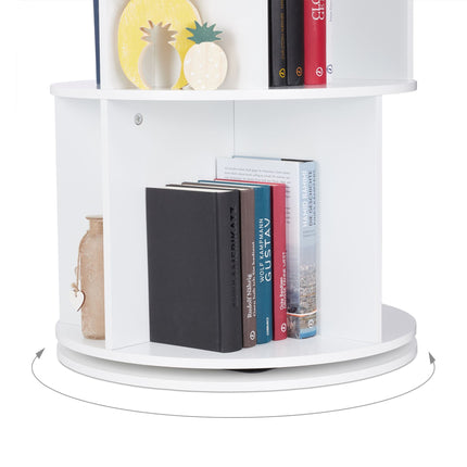 Rotating bookcase with 12 compartments