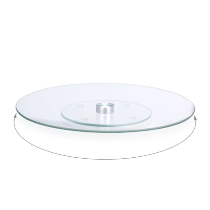 Rotating glass cake plate