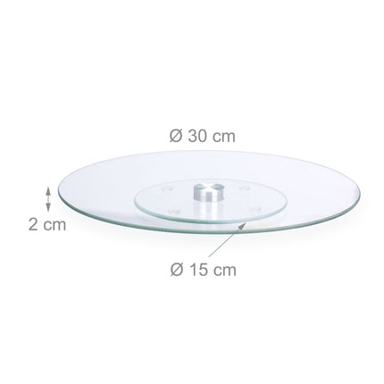 Rotating glass cake plate