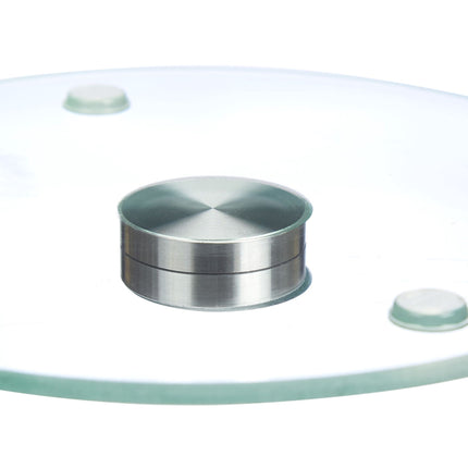 Rotating glass cake plate