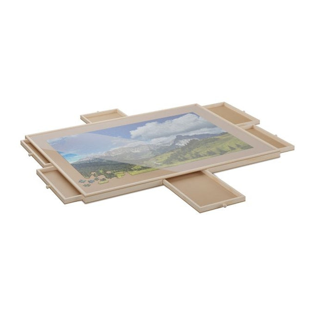 Drehbares Puzzlebrett mit 6 Schubladen