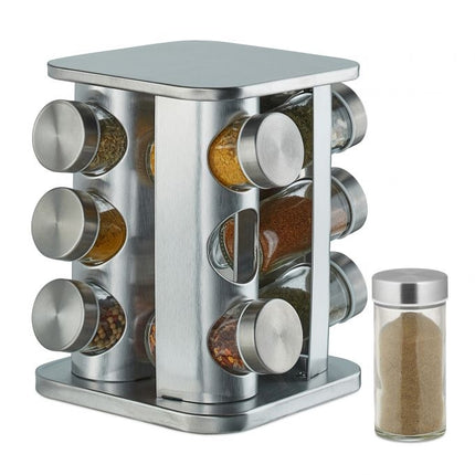 Étagère à épices rotative avec 12 pots à épices