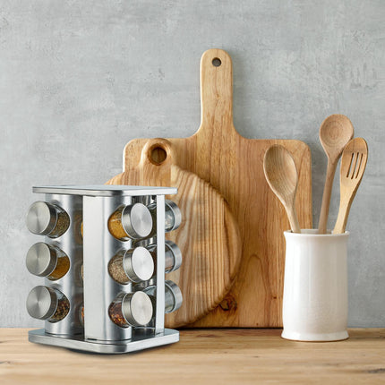 Étagère à épices rotative avec 12 pots à épices