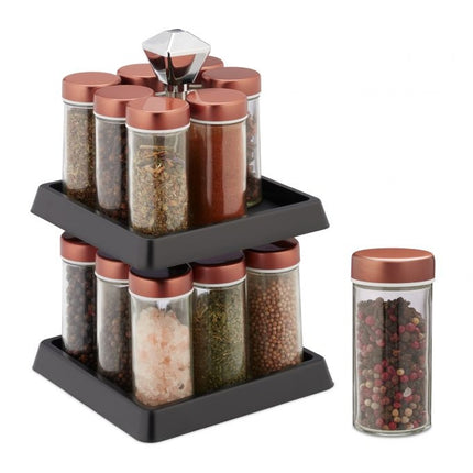 Rotating spice rack with 16 jars