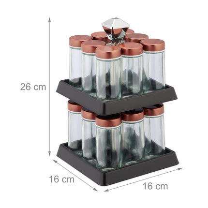 Rotating spice rack with 16 jars