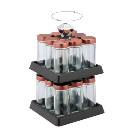 Rotating spice rack with 16 jars