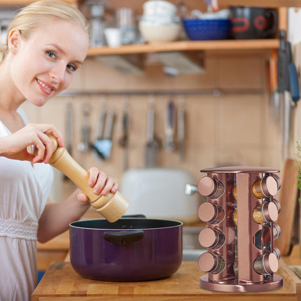 Étagère à épices rotative avec 16 pots à épices