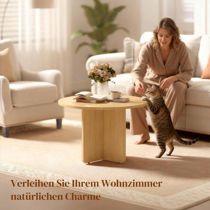 Runder Bambus-Couchtisch, Natur-Finish, 120 kg Tragkraft