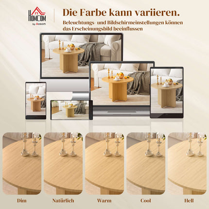 Runder Bambus-Couchtisch, Natur-Finish, 120 kg Tragkraft