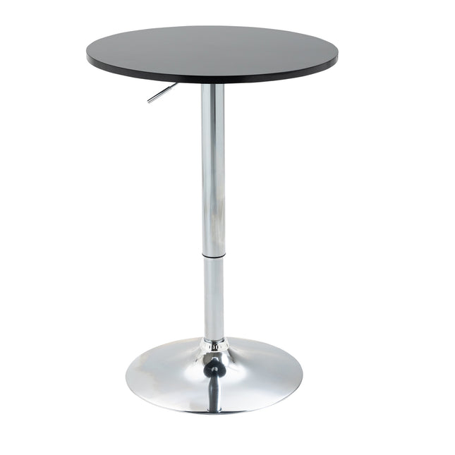 Verstellbarer runder Stehtisch, drehbarer Stahl, schwarz, Ø61cm