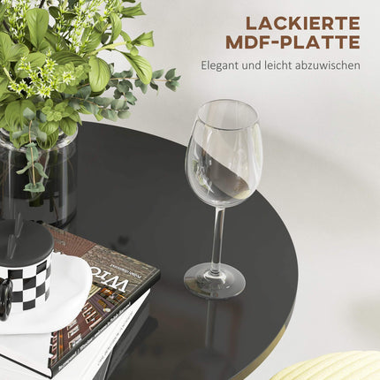 Runder Stehtisch, Schwarz, MDF & Stahl, Ø70 x 102 cm