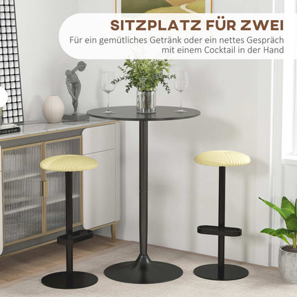 Runder Stehtisch, Schwarz, MDF & Stahl, Ø70 x 102 cm