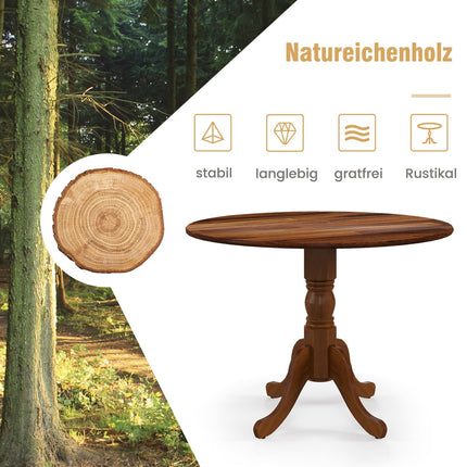 Kulatý jídelní stůl, kaučukovník 100 cm, pro 4 osoby, ořech