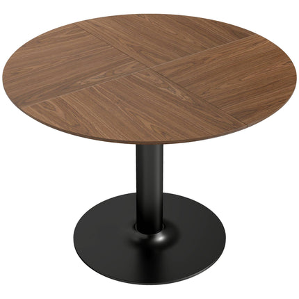 Kulatý jídelní stůl, 110 cm, MDF a ocel, pro 6 osob