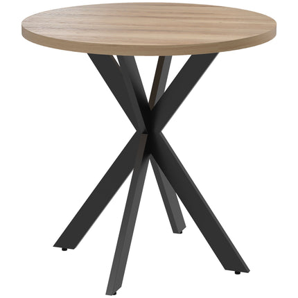Runder Esstisch, 75 cm, 2-4 Plätze, braunes MDF