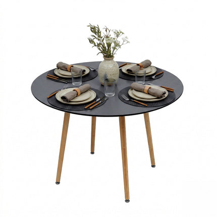Round Dining Table, Bamboo Legs, Seats 4