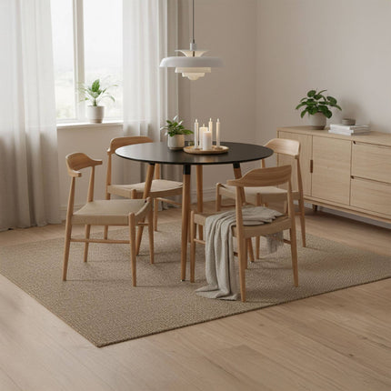 Round Dining Table, Bamboo Legs, Seats 4