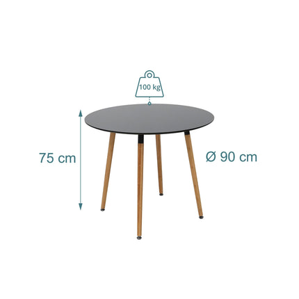 Round Dining Table, Bamboo Legs, Seats 4