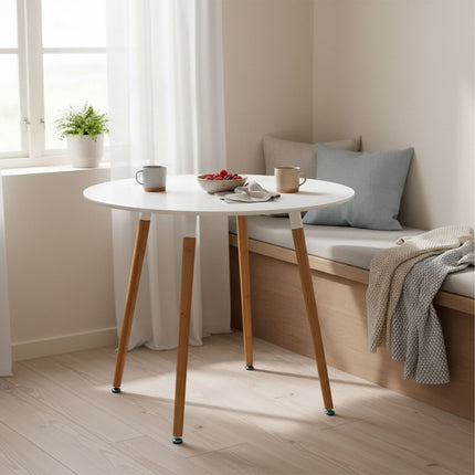 Round Dining Table, Bamboo Legs, Seats 4