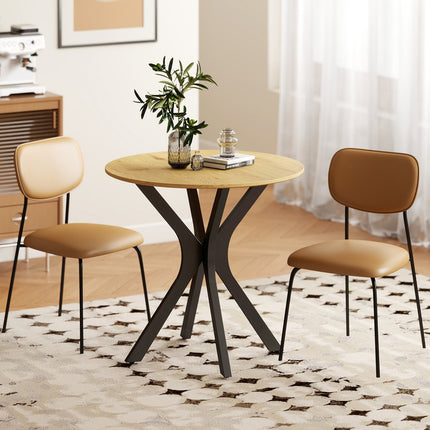 Round Dining Table, Modern Design, 78x78x75 cm, Natural Wood