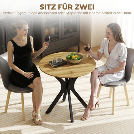 Round Dining Table, Modern Design, 78x78x75 cm, Natural Wood