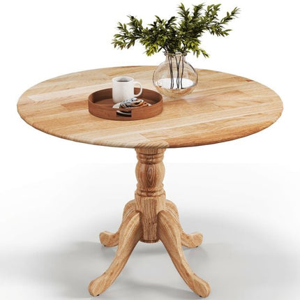Runder Esstisch, Kautschukholz, 102 cm, 4 Sitzplätze