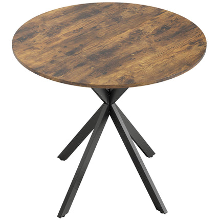 Round Dining Table, Wood-Look Surface, 80 cm, Adjustable Feet