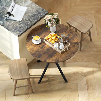 Round Dining Table, Wood-Look Surface, 80 cm, Adjustable Feet