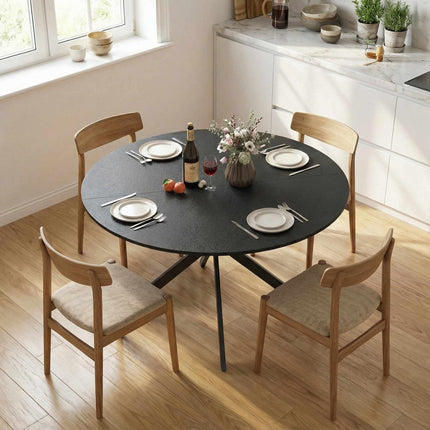 Runder Esstisch, Holzoptik, für 4 Personen, 120 cm