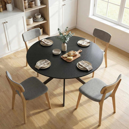 Runder Esstisch, Holzoptik, für 4 Personen, 120 cm