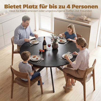 Runder Esstisch, Holzoptik, für 4 Personen, 120 cm