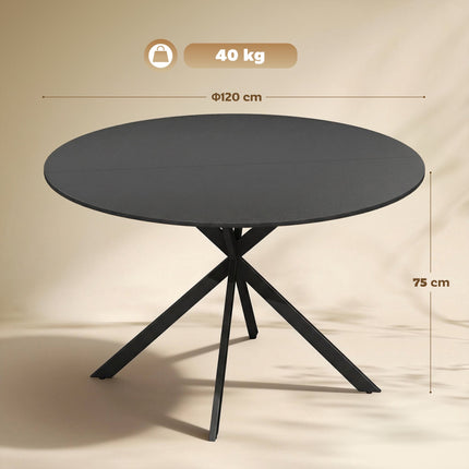 Runder Esstisch, Holzoptik, für 4 Personen, 120 cm