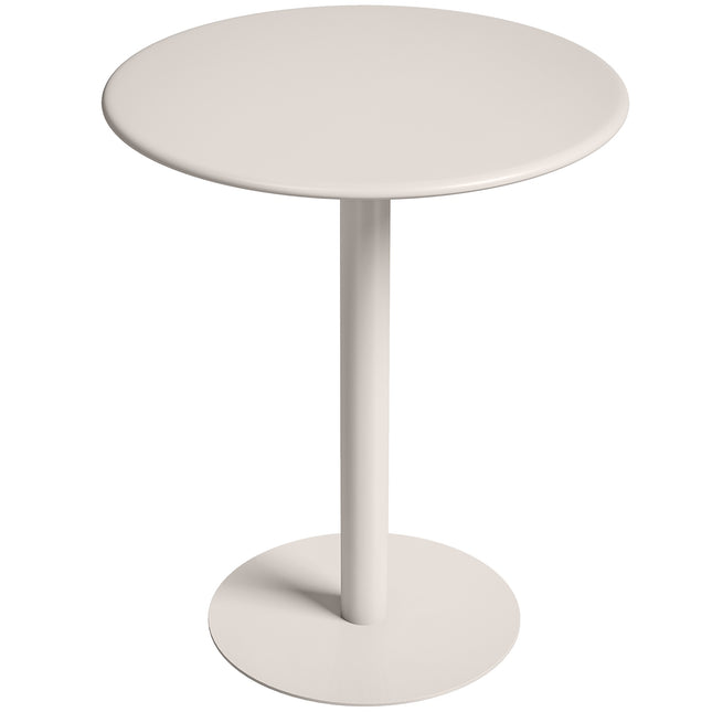 Runder Esstisch für 2 Personen, Stahlrahmen, 60x60x72 cm, Beige