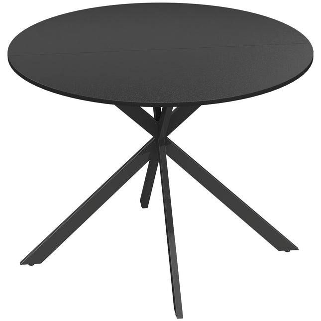 Kulatý jídelní stůl pro 4 osoby, industriální styl, černá