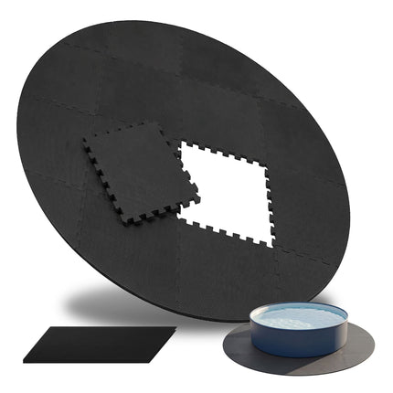 Round EVA Foam Pool Mat, 2m Diameter, Black