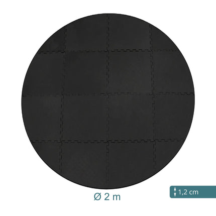 Round EVA Foam Pool Mat, 2m Diameter, Black