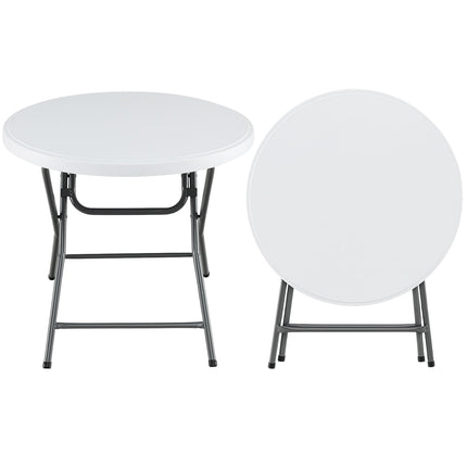 Round Folding Table, 81cm, Weatherproof HDPE, Metal Legs