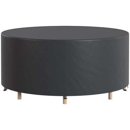 Runde Gartenmöbelabdeckung, wasserdicht, 420D Oxford, Schwarz