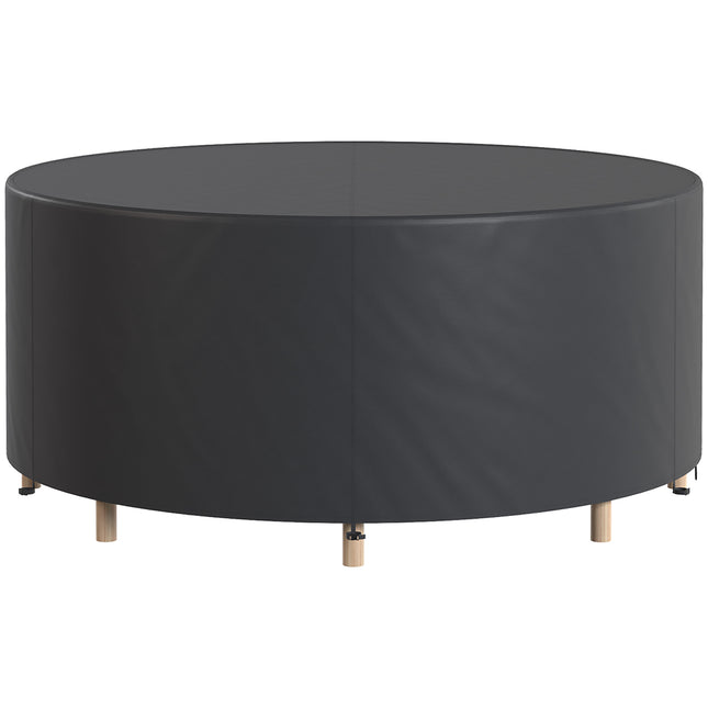 Runde Gartenmöbelabdeckung, wasserdicht, 420D Oxford, Schwarz