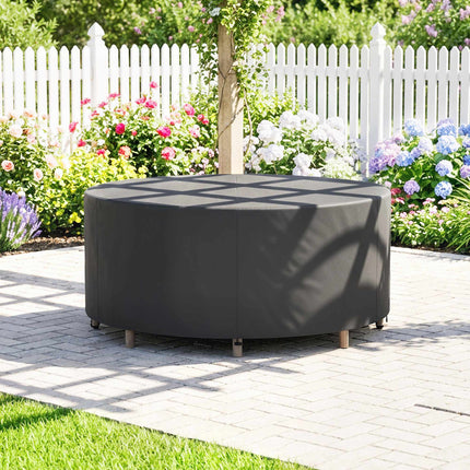 Runde Gartenmöbelabdeckung, wasserdicht, 420D Oxford, Schwarz