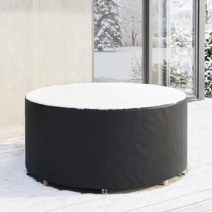 Runde Gartenmöbelabdeckung, wasserdicht, 420D Oxford, Schwarz
